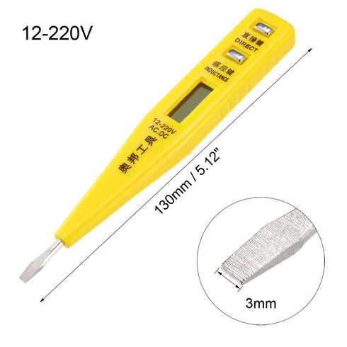 uxcell® Digital Voltage Tester, Electric Pen Screwdriver LCD Circuit Tester Detector Break Point Contact Test Pen 3mm Slot, AC12-220V...