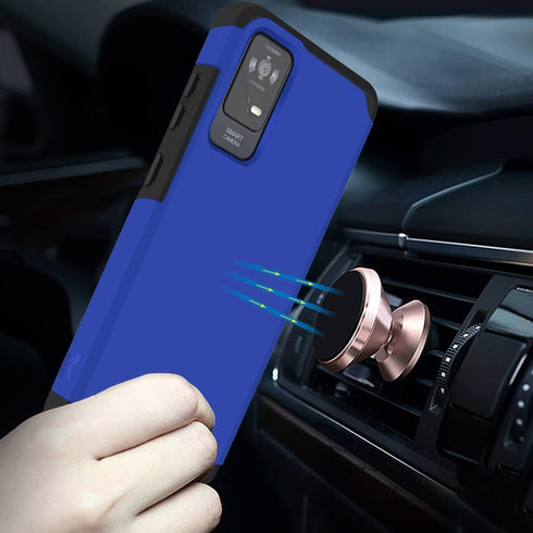 TJS Compatible for TCL ION X Case, TCL ION V Case, TCL 40 Z Case, Dual Layer Hybrid (Magnetic Mount Friendly) Shockproof Drop Protection Cover Imp...