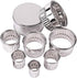 Stainless Steel Fluted Edge Round Cookie Biscuit Cutter Set 12 Pieces Graduated Ring Sizes...