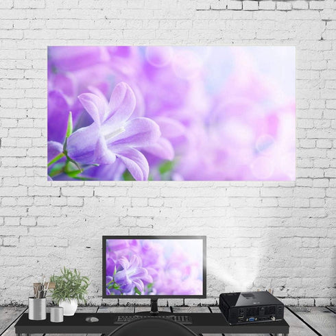 60-120 inch Movie Projection Screen, Projector Screen, Portable White Projector Curtain, Projection Screen 16:9, Portable and Foldable Without Tra...