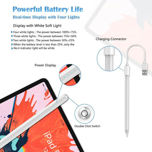 Stylus Pen for iPad 2018-2021 Luntak Active ipad Pencil with Palm Rejection and Tilt for iPad 6/7/8/9,iPad Pro 11/12.9,iPad Mini 5/6,iPad Air 3/4/...