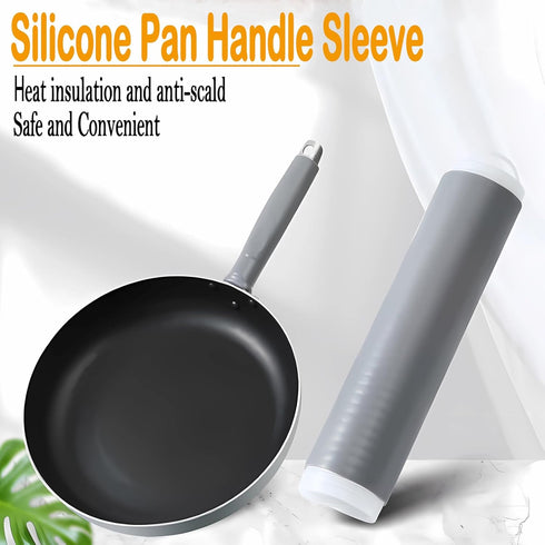 3PCS Pot Handle Heat Insulation Silicon Cover,Silicone Hot Handle Holder,Silicone Pan Handle Sleeve for Pots and Pans,Self-retracting Silicone Han...