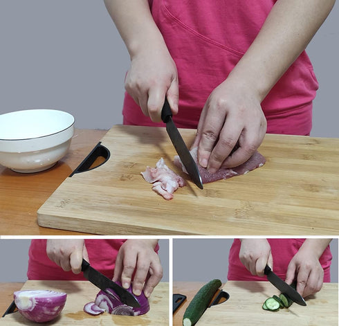 Ceramic Knife, Ceramic Knife Set with Protective Cover, Kitchen Knife Set with 4-Piece Knife and 1 Peeler, Chef's Knife Sets for Meat, Fruit, Vege...