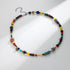 90s Beaded Necklace Color Surfer Crystal Stone Gemstone Wooden Bead Britpop Summer Choker Necklace for Men Women...