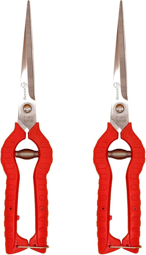 2 PACK Multifunctional Thin Fruit Scissors, P-905 Garden Pruner Shears Cutters with Anti-Slip Grip High-Grade Spring Lock Garden Pruner for Garden...