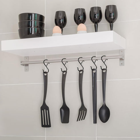 12 Pack S Hooks for Hanging, 3.5 inch Safety Buckle Design Heavy Duty Metal Black S Hooks for Hanging Plants, Pots, Pans, Cups, Clothes, Towels, B...