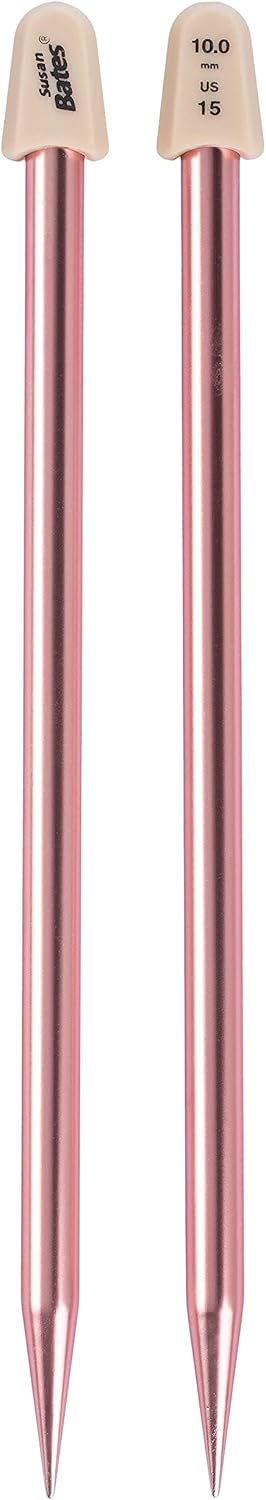 Susan Bates 10-Inch Silvalume Single Point Knitting Needle, 10mm, Salmon......