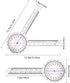 Goniometer 12 inch, Transparent Orthopedic Angle Ruler Plastic Goniometer, 360 Degree Clear Protractor Physical Therapy for Body Measuring Tape Go...