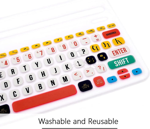 WYGCH- Ultra Thin Silicone Keyboard Cover Compatible with Logitech K480 Multi-Device Keyboard Protcetive Skin-Creative Rainbow Font...