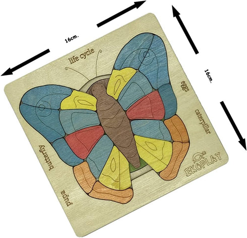 LIFE CYCLE of A BUTTERFLY | 31 Piece Wooden Multilayered Jigsaw Puzzles for Kids | Educational Toy and Gift for Boys & Girls 3 Years and above...