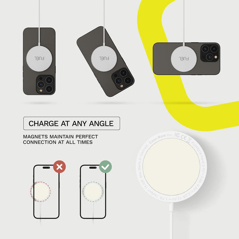 iPhone Charger Fast Charging Magsafe Charger- Fuel - 15W Magnetic Wireless Charging Pad - Compatible with Magsafe - Magnetic Charger for iPhone 14...