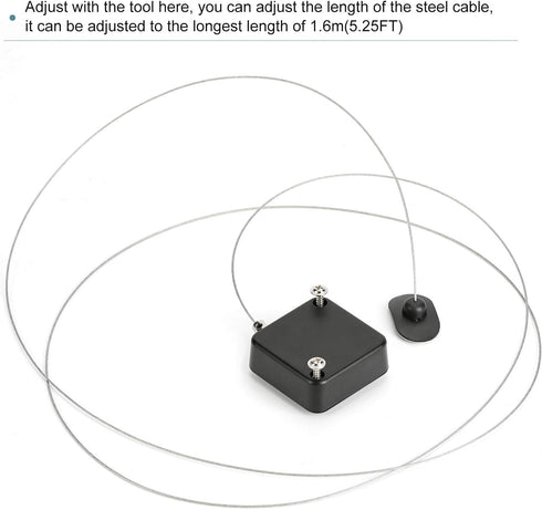 LORADAR Retractable Cable Lock with Double-Sided Adhesive, Remote Control Security Lock, Remote Control Anti-Lost Rope for TV, DVD, Hardware Cable...