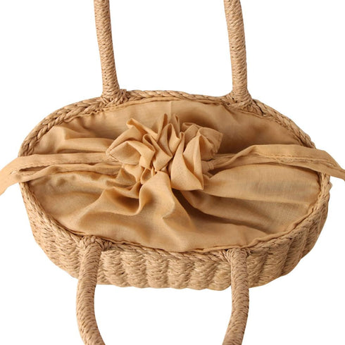 Gets Straw Bags for Women Hand-woven Small Hobo Bag Round Handle Ring Tote...