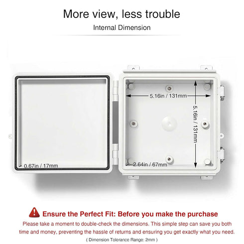 QILIPSU Hinged Cover Stainless Steel Latch 150x150x90mm Junction Box with Mounting Plate, Universal IP67 Project Box Waterproof DIY Electrical Enc...