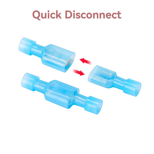 160PCS 16-14 AWG Female Nylon Spade Connector Blue Electrical Quick Disconnect Wire Connectors Kit - Tinned Copper Wire Spade Terminals Automotive...