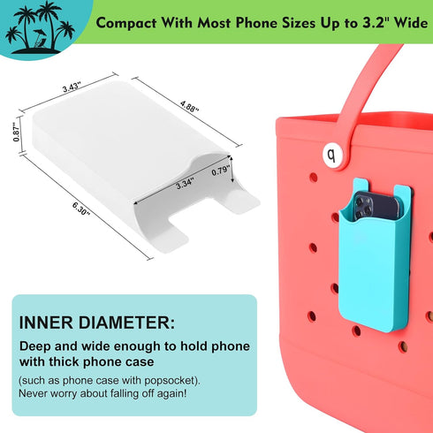 Phone Holder for Bogg Bag Accessories Inserts, Universal Hard ABS Plastic Phone Case Phone Holder for Simple Modern Bag & XL Bogg Bag, Insert Acce...