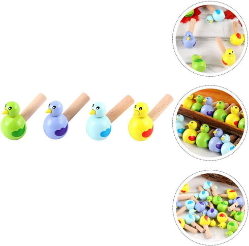 Kisangel 4pcs Bird Whistle Noisemaker Toy Baby Educational Toys Animal Wooden Whistle Children Toy Whistle Toy for Kids Whistle Plaything Animal W...