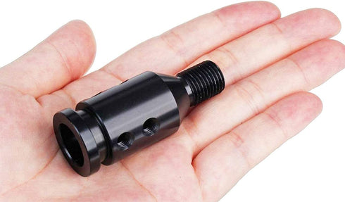 Black Car Shift Knob Adapter 12x1.25, Gear Shift Adapter 14mm, Aluminum Alloy Shifter Knob Adapter for Non-Threaded Manual Shifters M12x1.25 with ...