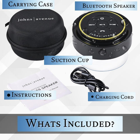 Portable Bluetooth Shower Speaker with Travel Case, Best Waterproof IPX7, Wireless Pairs with Bluetooth Devices, Enjoy at The Pool, Beach, Camping...
