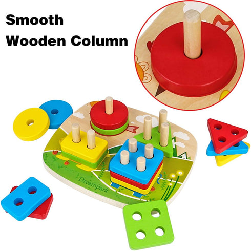 Dreampark Montessori Educational Toddler Toys: Montessori Toys for 1 2 3 Years Old Boys Girls Birthday Gifts, Toddlers Toys Ages 1-2 Wooden Stack ...