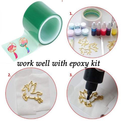 Resin Tape for Epoxy Resin,Traceless Silicone Thermal Adhesive Tape for Making River Tables Hollow Frame Bezels Epoxy Resin Craft Pendant...