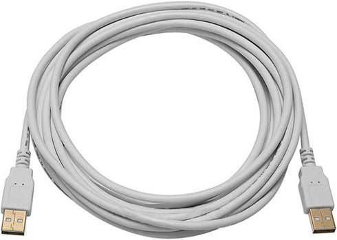 Monoprice 15ft USB 2.0 A Male to A Male 28/24AWG Cable (Gold Plated) - WHITE for Data Transfer Hard Drive Enclosures, Printers, Modems, Cameras an...