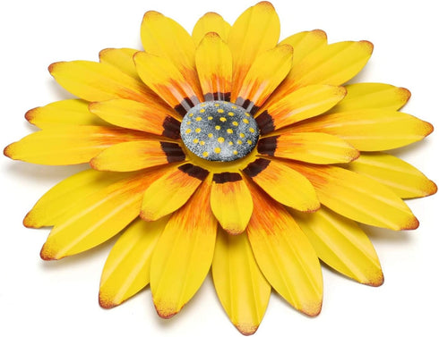 LINZHEN Metal Flower Wall Decor Metal Wall Art Decorations Hanging For Indoor Outdoor Home Bathroom Patio Fence Garden Bedroom Living Room Or Wall...