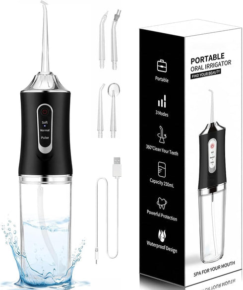 Oral Irrigator Portable Water Flosser Professional Water Dental Flosser Teeth Pick,Gums, Braces Care Irrigator Water Jet for Teeth Braces Care wit...