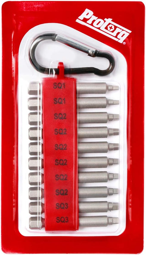 Assorted screwdrive bits, 2 In. Square #1, #2, #3, S2 Steel, 10 pieces...
