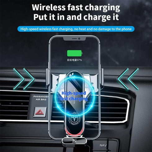Wireless Car Charger, SUPERLIT 15W Qi Fast Charging Auto Clamping Car Charger Phone Mount Sturdy Air Vent Phone Holder for iPhone 11 Pro Max Xs, S...