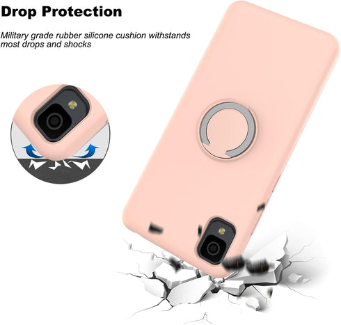 Ailiber for TCL 30Z Case with Screen Protector, Straight Talk TCL 30 Z Phone Case, Adjustable Ring Kickstand, Soft Microfiber Lining, Slim Silicon...