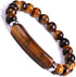 Unisex Healing Stone Bracelets Natural Gemstone Charm Stretch Bracelet Crystal Energy Heart Charm Tiger Eye 8MM Beads Bracelet Handmade Meditation...