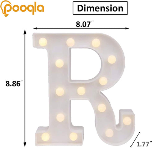 Pooqla LED Marquee Letter Lights Sign, Light Up Alphabet Letter for Home Party Wedding Decoration R...