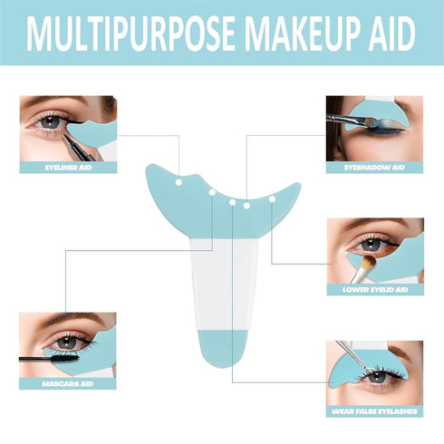 Eyeliner Stencils 2Pcs Reusable Silicone Eyeliner Aid Mascara Shield Multifunctional Makeup Stencil for Beginners Eyeliner Eyelash Eyeshadow Lipst...