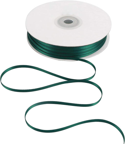 HUIHUANG Solid Color Satin Ribbon 1/8 inch x 100 Yards Roll Ribbon for Crafts (Hunter Green)...