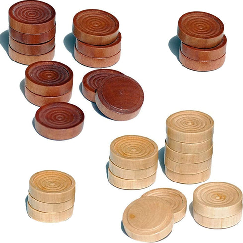 2 in 1 Chess Pieces Wood Chess Pieces + Checker Pieces Without Board (3.5 inches)...