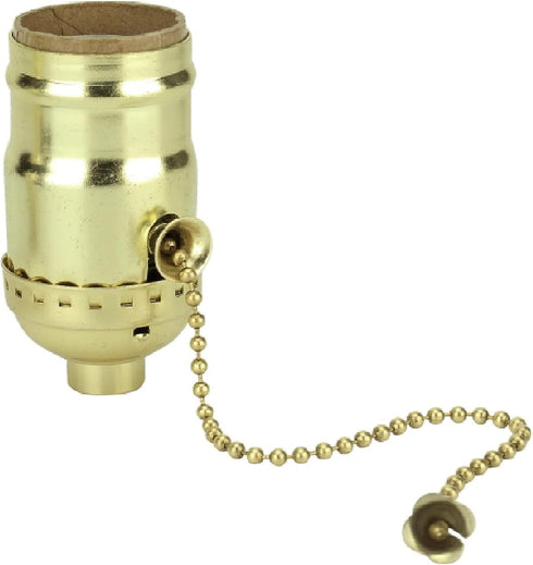 Aspen Creative 21302A Pull Chain Lamp Socket in Polished Brass...