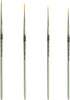 ZEM Brush Golden Taklon Multi Media Long Liner Artist Brush Set 20/0, 10/0, 5/0, 0...
