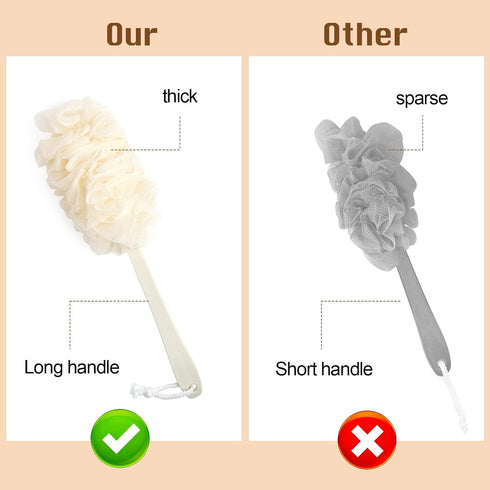 2Pack Back Scrubber for Shower?PIPUHA Loofah Sponge Shower Brush Using Body Exfoliating with Long Handle, Loofah on a Stick for Men Women, Bathing...