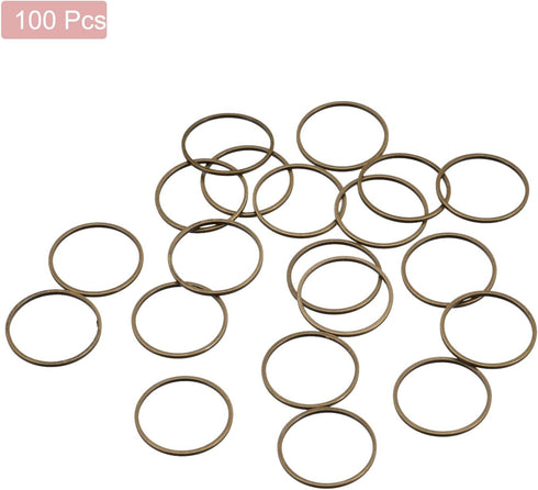 MECCANIXITY Round Earring Beading Hoop Rings, Circle Open Bezel Linking Ring 20mm/ 0.78" Bronze Earring Finding Link Ring for Jewelry Making, Pack...
