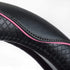 Microfiber Leather Steering Wheel Cover Anti-Slip Matte Finish Auto Car Wheel Cover Universal 15 Inch Wheel Cover for Car Embossing Pattern (Pink ...