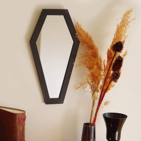 Gothic Decor Coffin Mirror - Wall Mounted, Tabletop, Home Mirror, All Rooms, 13 x 7 Inches...
