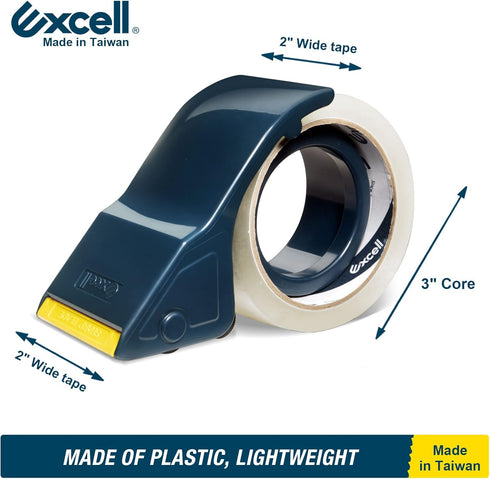 Excell Lightweight Packaging Tape Dispenser, 2 Inch Wide Hand-held Tape Gun for Office Moving, Mailing and Storages (1 Gun + 2 Tapes)...