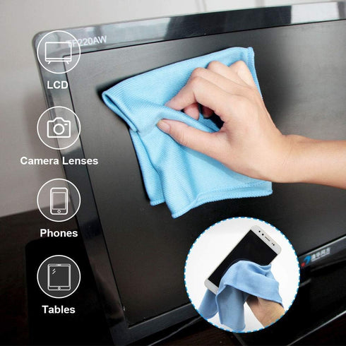 8Pcs Microfiber Towel Cleaning Cloth Mop 12x12 inch for Glass Windows Mirrors Home Kitchen Car...