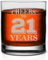 Veracco Cheers To 21 Years Twenty First Birthday Gifts Whiskey Glass Funny For Someone Who Loves Drinking Bachelor Party Favors (Clear, Glass)...