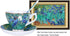 YBK Tech Bone China Cup and Saucer Set, 7oz Tea Cup - Design Inspired by Van Gogh's Paintings (Iris flower)...