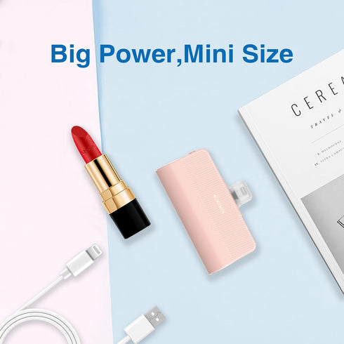 Mini Portable Charger for iPhone, 5000mAh Small Battery 2 Packs Ultra-Compact Power Bank Compatible with iPhone 14/13/13 Pro/12/12 Pro/11/SE/XR/XS...