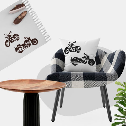 Motorcycle Bike Stencil Template - Reusable 8.5x11 Inches for Painting on Walls, Wood, and Crafts Stencils for DIY Artistry - LIONX...