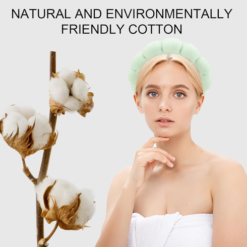 Canitor 4 PCS Spa Headband for Washing Face Facial Skincare Headbands Terry Cloth Sponge Makeup Headband Puffy Face Wash Headband Teen Girl Gifts ...