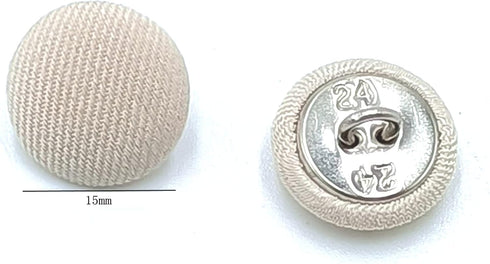 30pcs Beige Fabric Cloth Covered Round Buttons with Metal Shank Buttons for Sewing DIY Crafts Handmade Making Supplies 15mm...